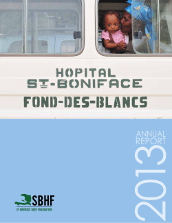 2013 Annual Report - St. Boniface Haiti Foundation