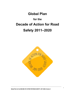 Global Plan Decade of Action for Road Safety 2011&ndash;2020