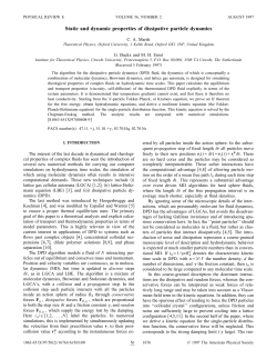 Static and dynamic properties of dissipative particle dynamics