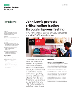 HPE Performance Center on SaaS | IT Case Study | John Lewis