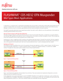 FLASHWAVE&not; CDS HD32 OTN Muxponder