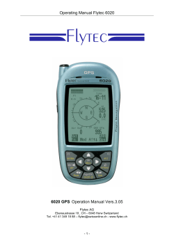 Operating Manual Flytec 6020 6020 GPS Operation Manual Vers.3.05