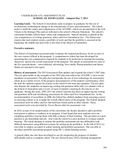 2013 Assessment Plan - College of Mass Communications and