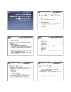 Chapter 13. The Bond Market 1. Bond Basics 1.1.The Indenture 1.2