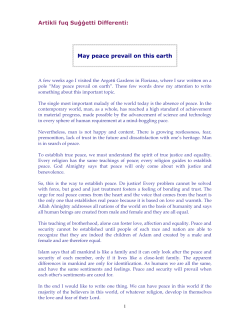 Artikli fuq Su etti Differenti: May peace prevail on this earth
