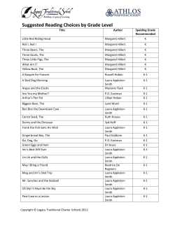 Suggested Reading List - Legacy Traditional School