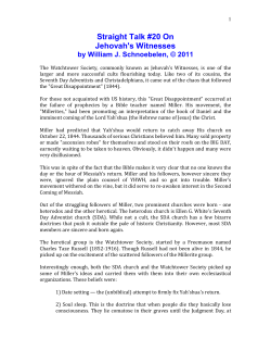 Straight Talk #20 On Jehovah`s Witnesses