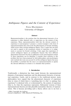 Ambiguous Figures and the Content of Experience