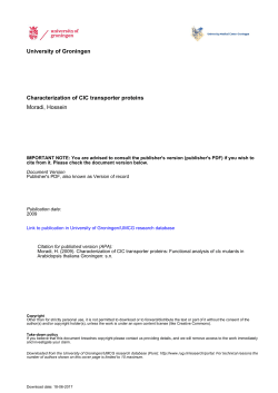 University of Groningen Characterization of CIC transporter