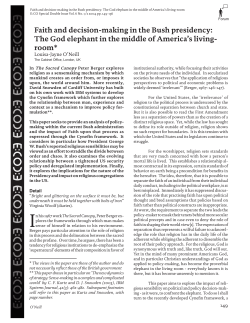 Faith and decision-making in the Bush presidency