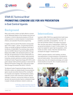 STAR-EC Technical Brief: Promoting Condom Use for HIV Prevention