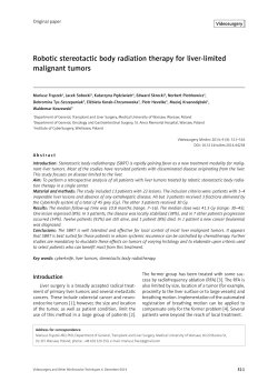 Robotic stereotactic body radiation therapy for