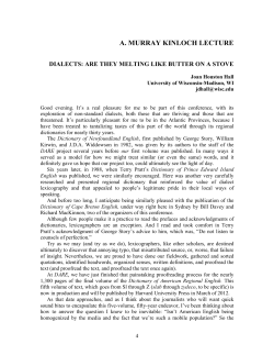 dialects: are they melting like butter on a stove