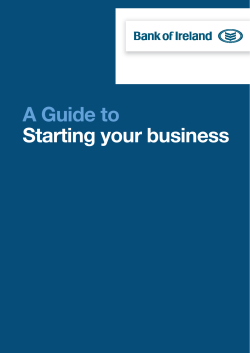 A Guide to Starting your business - Bank of Ireland Business Banking