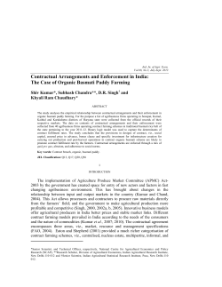 Contractual Arrangements and Enforcement in India