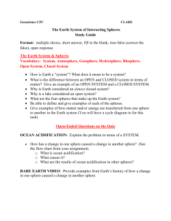The Earth System of Interacting Spheres Study Guide Format