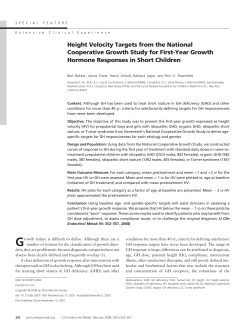 Height Velocity Targets from the National Cooperative Growth Study