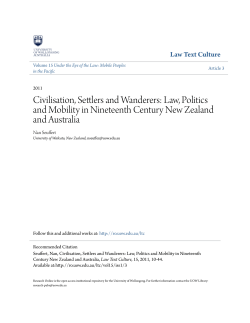 Civilisation, Settlers and Wanderers: Law, Politics