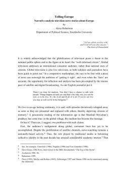 Telling Europe. Narrative Analysis Television News Stories about