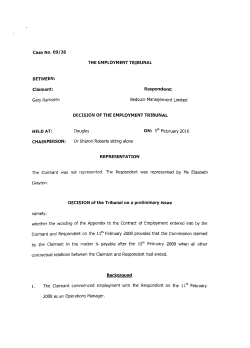 Gary Ramsden v Bedouin Management Limited