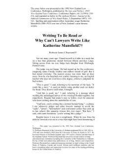 or, Why Can`t Lawyers Write Like Katherine