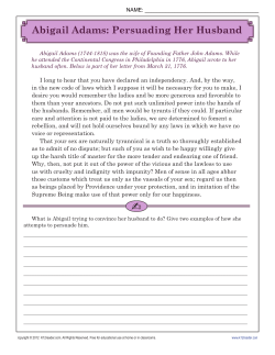 Abigail Adams: Persuading Her Husband