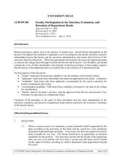 12.99.99.M6 Faculty Participation in the Selection