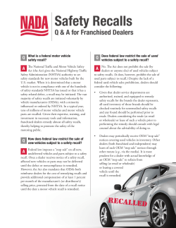 Safety Recalls - CADA Open Road eNews