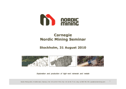Carnegie Nordic Mining Seminar