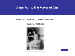Anne Frank: The Power of One