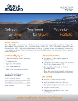 Extensive Portfolio Defined by Silver Positioned for