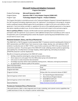 Microsoft Testing and Adoption Framework