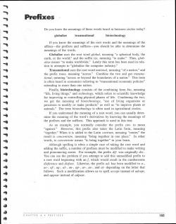 Prefixes - College Home