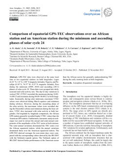 Comparison of equatorial GPS-TEC observations over an African