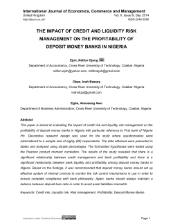 the impact of credit and liquidity risk management on the