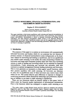 COSTLY MONITOFUNG, FINANCIAL INTERMEDIATION, AND