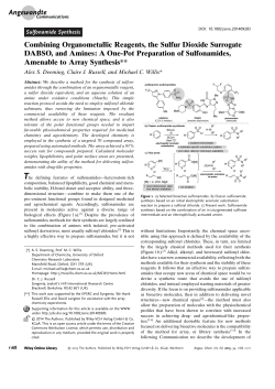 Combining Organometallic Reagents, the Sulfur Dioxide Surrogate