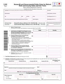 E585 Revised 12-03 - North Carolina Department of Revenue