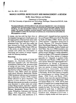 mango hopper: bioecology and management- a