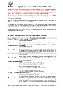 General Sales Conditions