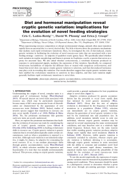 Diet and hormonal manipulation reveal cryptic genetic variation