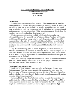 The Carols of Christmas: Joy to the World!