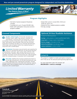 Optional 24-Hour Roadside Assistance Covered Components