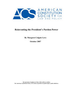Presidential Pardons Issue Brief - October 2007