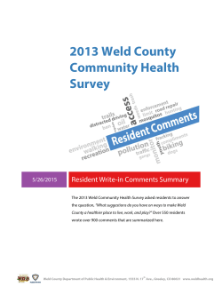 2013 Weld County Community Health Survey