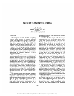 THE KDF.9 COMPUTER SYSTEM