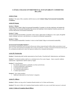 Environmental Sustainability Committee By-laws