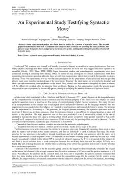 An Experimental Study Testifying Syntactic Move