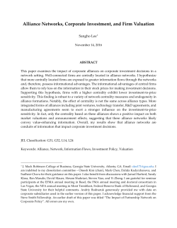 Alliance Networks, Corporate Investment, and Firm Valuation