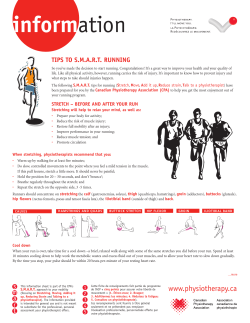 Smart Running - Manitoba Physiotherapy Association